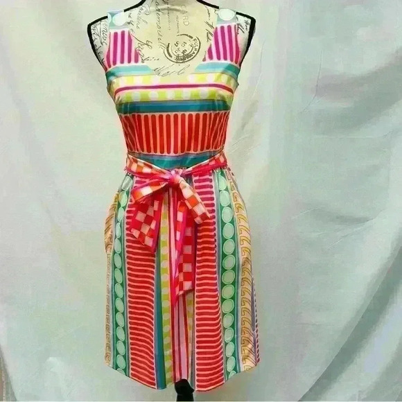 GRETCHEN SCOTT Date Night Matinee Belted Dress w/pockets size XS - Picture 2 of 11